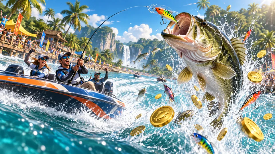 Big Bass Splash original editorial illustration